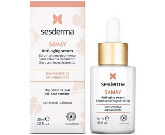 Ліпосомальна антивікова сиворотка для чутливої шкіри Sesderma Samay Anti-Aging Serum, 30 ml, фото 