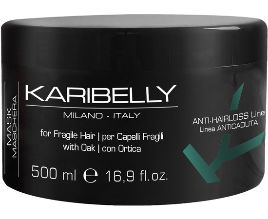 Маска против выпадения волос с арникой и крапивой Karibelly Anti-Hairloss Mask, 500 ml
