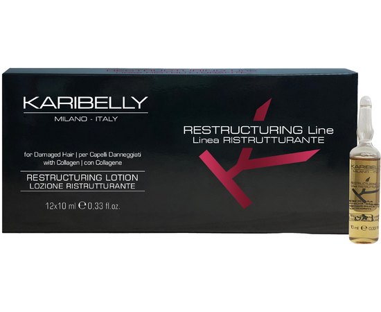 Відновлюючий лосьйон для волосся Karibelly Restructuring Lotion, 12x10 ml, фото 