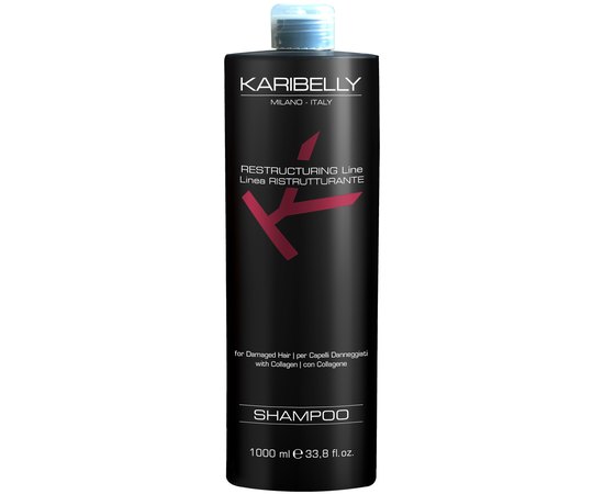Відновлюючий шампунь для волосся Karibelly Restructuring Shampoo, 1000 ml, фото 