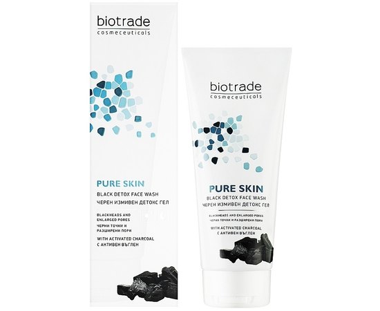 Гель-детокс для вмивання з карбоном і молочною кислотою Biotrade Pure Skin Black Detox Face Wash, фото _ab__is.image_number.default