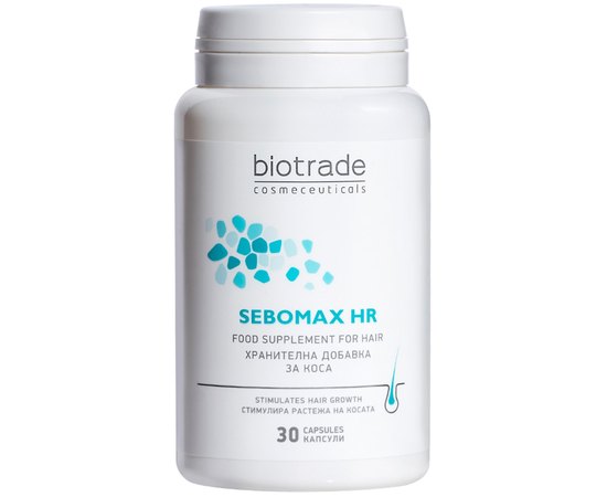 Вітамінно-мінеральний комплекс проти випадіння волосся Biotrade Sebomax HR, 30 caps, фото 