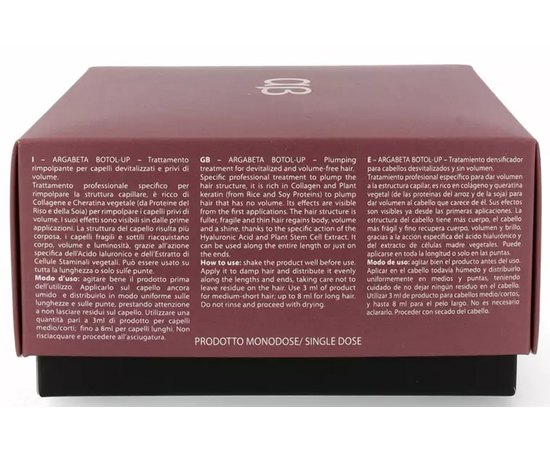 Лосьон в ампулах для тонких волос Dikson Argabeta Botol Up Treatment, 8x8 ml, изображение 6