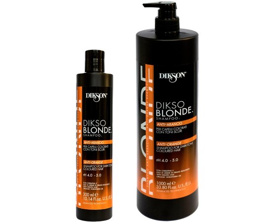 Шампунь-нейтрализатор оранжевого цвета при обесцвечивании/осветлении с низким УГТ Dikson Dikso Blonde Anti-Arancio Shampoo