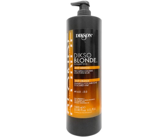 Шампунь-нейтрализатор оранжевого цвета при обесцвечивании/осветлении с низким УГТ Dikson Dikso Blonde Anti-Arancio Shampoo, изображение 4