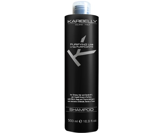 Очищуючий Шампунь Karibelly Purifying Shampoo For Greasy Hair, 500 ml, фото 