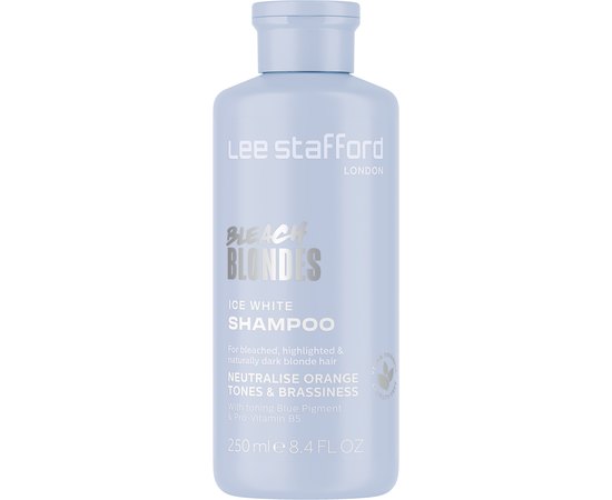 Шампунь для волосся з синім пігментом Lee Stafford Bleach Blondes Ice White Toning Shampoo, 250 ml, фото 