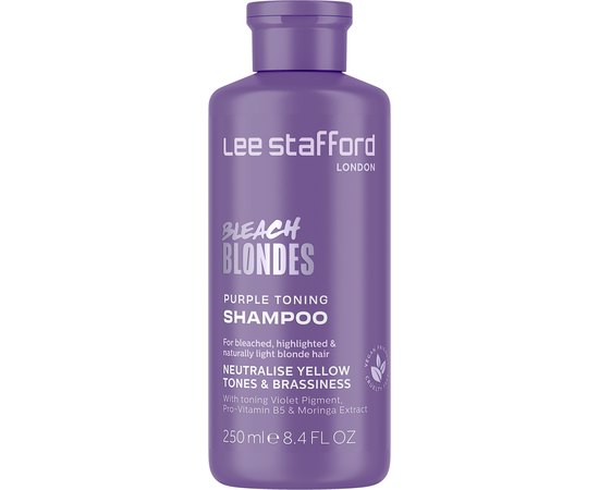 Тонуючий фіолетовий шампунь для освітленого волосся Lee Stafford Bleach Blondes Purple Toning Shampoo, 250 ml, фото 