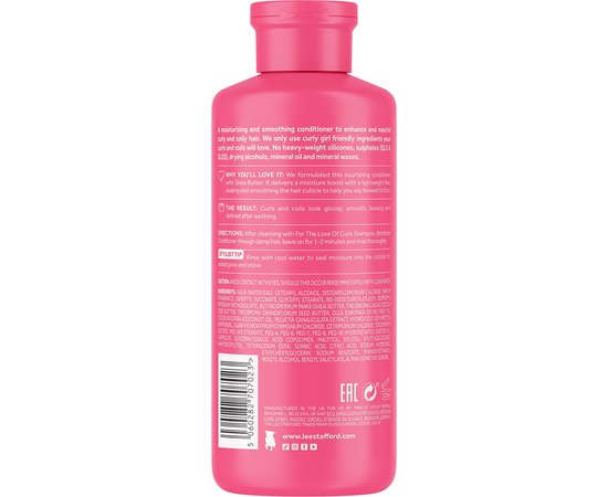Кондиционер для вьющихся волос Lee Stafford For The Love Of Curls Conditioner, 250 ml, изображение 2