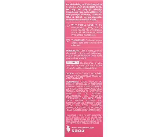 Масло для вьющихся волос Lee Stafford For The Love Of Curls Curls Frizz Taming Oil, 50 ml, изображение 4