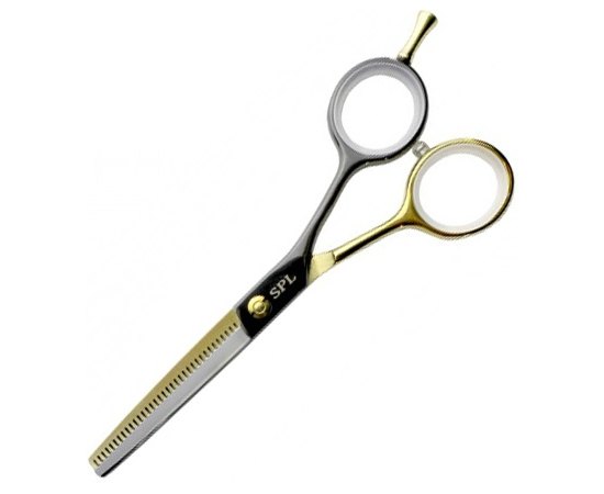 Перукарські ножиці професійні філіровочні золото-чорні SPL 96817-33 5,5", фото 