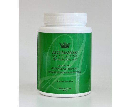 Альгинатная маска для лица Энергия молодости Alginmask Alginate Mask Energy of Youth Ginkgo Biloba & Chlorella, изображение 2