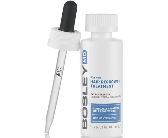 Раствор с миноксидилом 5% для восстановления роста волос у мужчин Bosley Hair Regrowth Treatment Minoxidil 5% Topical Solution, 2x60 ml, изображение 3