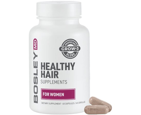 Дієтична добавка для росту здорового волосся у жінок Bosley Healthy Hair Growth Supplements for Women, 60 caps, фото 