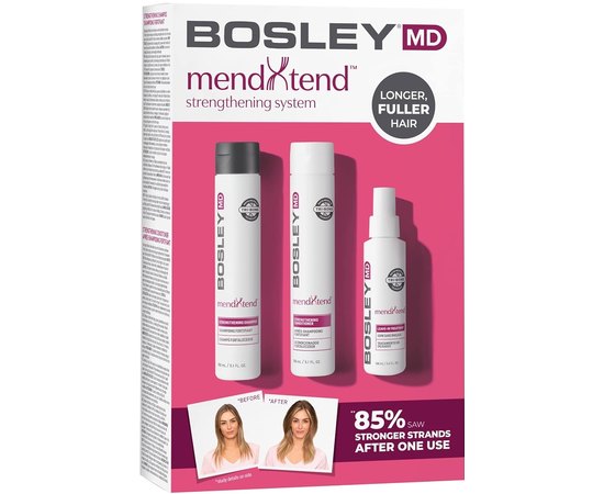 Набір для зміцнення та живлення волосся Bosley MendXtend Strenghhening System Kit, фото 