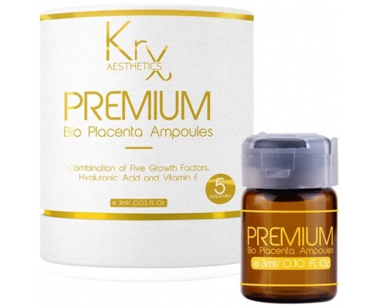 Гелевый бустер-концентрат с 5 клеточными факторами роста, гиалуроновой кислоты и витаминами KRX Aesthetics Premium Bio Placenta Ampoule, изображение 2