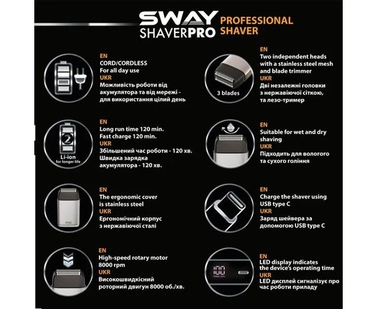 Профессиональная электробритва Sway Shaver Pro 115 5250, изображение 8