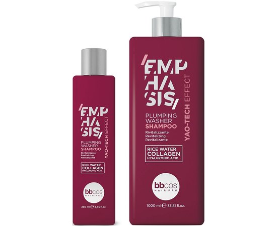 Шампунь-наполнитель безсульфатный для всех типов волос BBcos Emphasis Yao-Tech Plumping Washer Shampoo