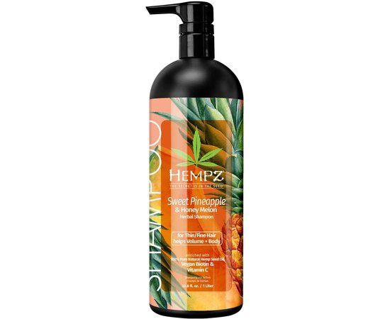 Шампунь для об'єму Ананас-Медова диня Hempz Sweet Pineapple & Honey Melon Herbal Shampoo, фото _ab__is.image_number.default
