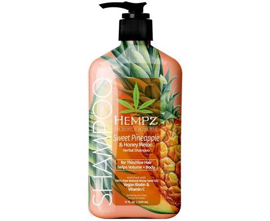 Шампунь для об'єму Ананас-Медова диня Hempz Sweet Pineapple & Honey Melon Herbal Shampoo, фото 