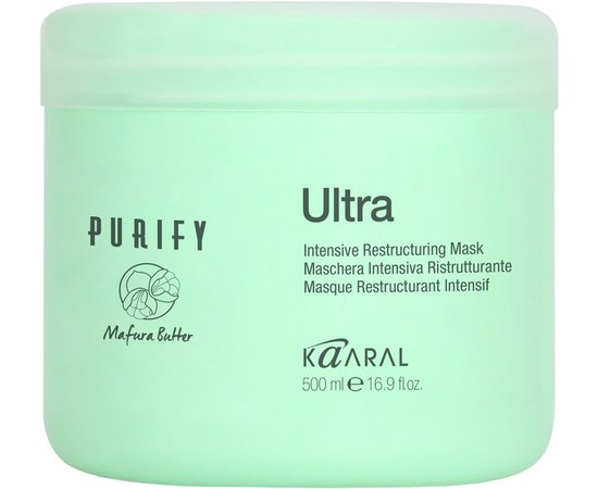 Маска, що інтенсивно відновлює для волосся Kaaral Purify Ultra Intensive Restructing Mask, 500 ml, фото 
