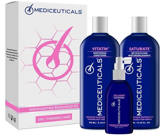 Набор для стимулирования роста волос для женщин Mediceuticals Advanced Hair Restoration Kit For Women, изображение 3