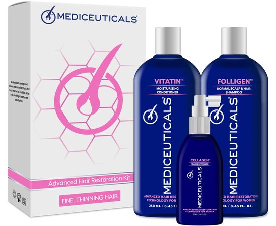 Набір для стимулювання росту волосся для жінок Mediceuticals Advanced Hair Restoration Kit For Women, фото 