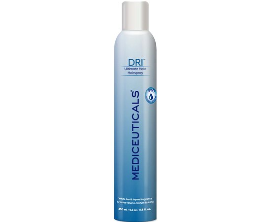 Невагомий лак для волосся оптимальної фіксації Mediceuticals DRI Ultimate Hold Hairspray, 350 ml, фото 