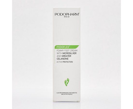Крем пена для стоп с микросеребром и келендулой Podopharm Podoflex Foamy Foot Cream With Microsilver and Greater Celandine, 125 ml, изображение 3