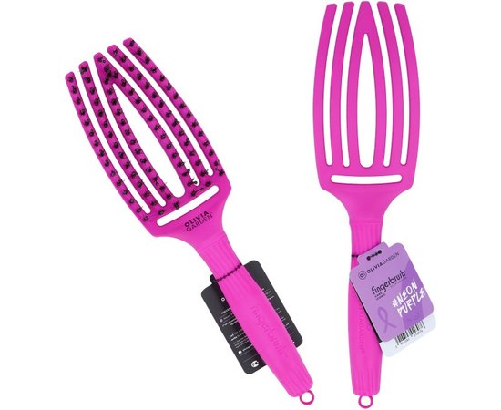 Щетка для волос Olivia Garden Finger Brush Combo Medium Neon Purple, изображение 2