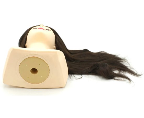 Учебный манекен с плечами и натуральными волосами "Каштан" SPL 522/A-1, изображение 4