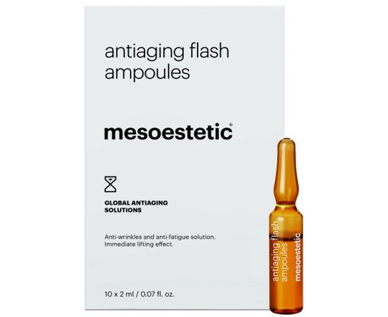 Омолоджуючі ампули Mesoestetic Ampoules Antiaging Flash, 10 х 2 ml, фото 