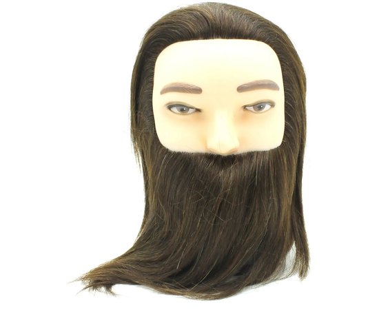Манекен учебный с натуральными волосами и бородой "Каштан" SPL 520/А-1