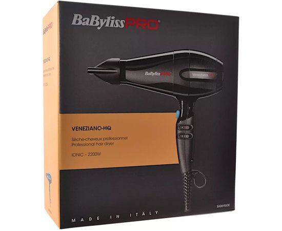 Фен для волос BaByliss PRO Veneziano-HQ Ionic BAB6960IE, 2200 W, изображение 3