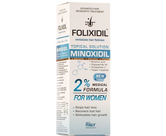 Лосьйон проти випадіння волосся для жінок 2% Folixidil Minoxidil 2% For Women, 60 ml, фото 