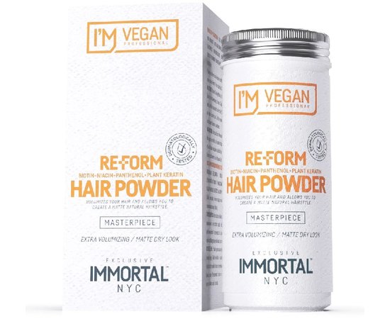 Пудра для укладання волосся Immortal Infuse Vegan Re Form Hair Powder, 20 g, фото 