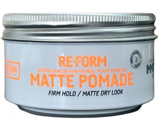 Помада для укладання волосся матова Immortal Vegan Re Form Matte Pomade, 150 ml, фото 