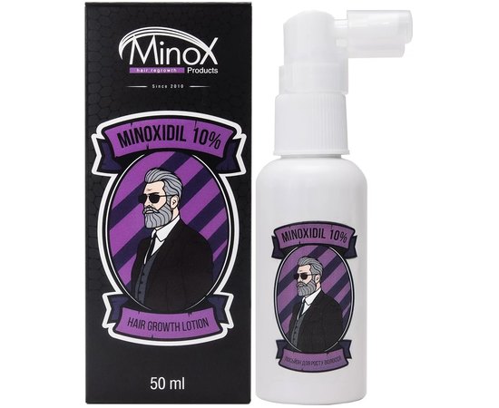 Лосьйон для росту волосся та бороди Minox Hair Growth Lotion Minoxidil 10%, 50ml, фото 