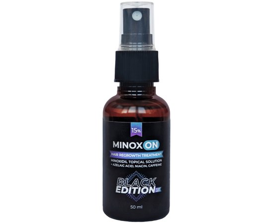 Лосьйон чоловічий для росту волосся Minoxon Black Edition Minoxidil 15%, 50 ml, фото 