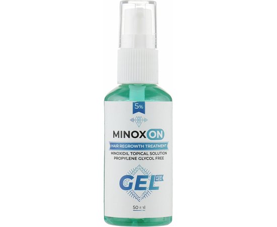 Гель чоловічий для росту волосся без пропіленгліколю Minoxon Gel Minoxidil 5%, 50 ml, фото 
