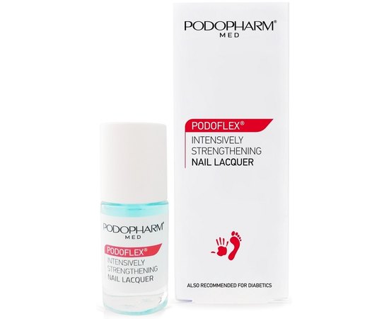 Интенсивно укрепляющий лак для ногтей Podopharm Podoflex Intensively Strengthening Nail Lacquer, 9 ml