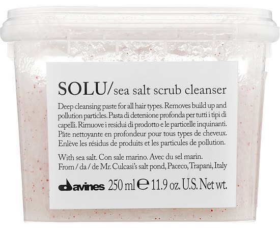 Очищающая паста-скраб с морской солью Davines Solu Sea Salt Scrub Cleanser, 250ml
