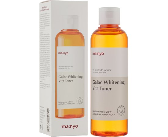 Тонер освітлювальний з галактомісісом і вітамінним комплексом Manyo Galac Whitening Vita Toner, 210ml, фото _ab__is.image_number.default