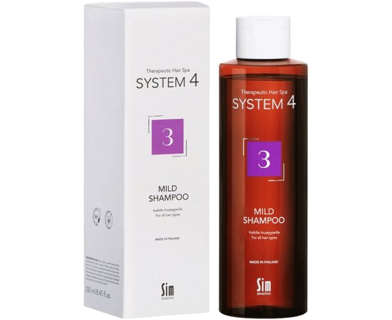 Шампунь №3 для профилактического применения для всех типов волос Sim Sensitive S4 3 Mild Shampoo, изображение 2