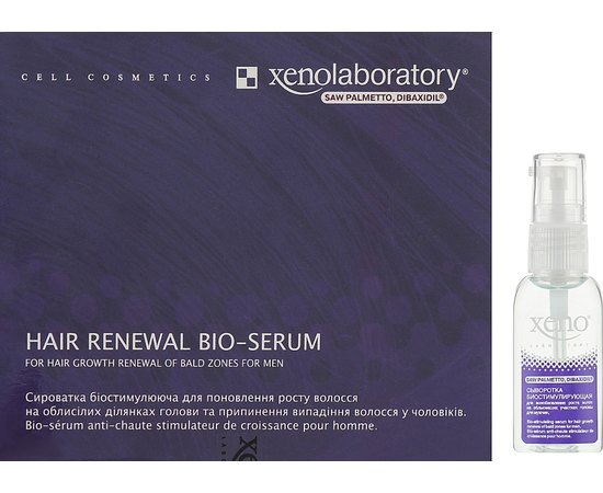 Сироватка для запобігання випаданню та відновленню росту волосся у чоловіків Xeno Laboratory Renewal Bio-Serum For Men, 4x30 ml, фото 