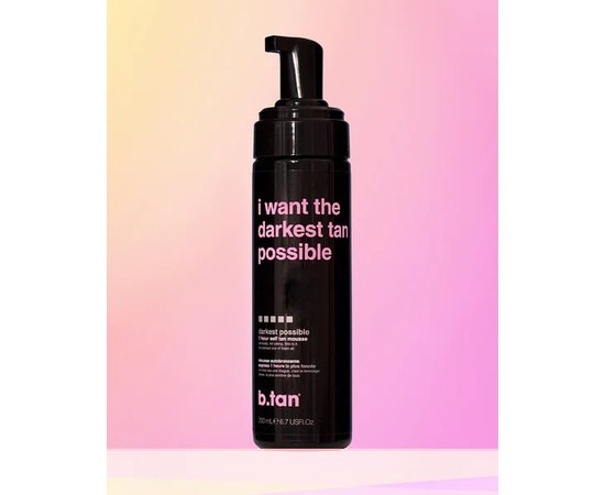 Мусс для темного автозагара B.tan I Want The Darkest Tan Possible Self Tan Mousse, 200 ml, изображение 4