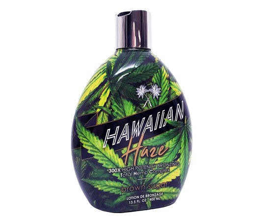 Лосьон для загара в солярии с бронзатором Brown Sugar Hawaiian Haze Total Hemp Bronzer 300X, 400 ml, изображение 2