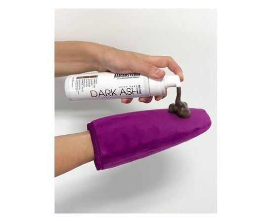 Мусс для мгновенного автозагара темно-коричневый оттенок MineTan Dark Ash Self Tan Foam, 200 ml, изображение 3