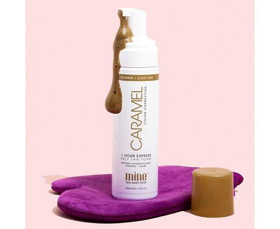 Мусс для автозагара натурально золотистый MineTan Hour Tan Caramel Self Tan Foam, 200 ml, изображение 2