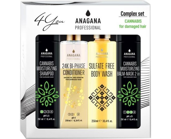 Набір 4 You Зволожуючий з олією канабіса Anagana 4 You Cannabis Moisturizing Kit, 4x250 ml, фото _ab__is.image_number.default